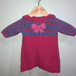 Holiday knitted bow dress
